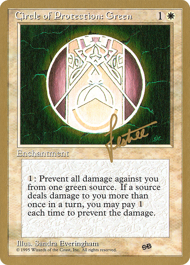 Image of Circle of Protection: Green - 1996 Bertrand Lestree (4ED) (SB) (WCD-) - Pro Tour Collector Set