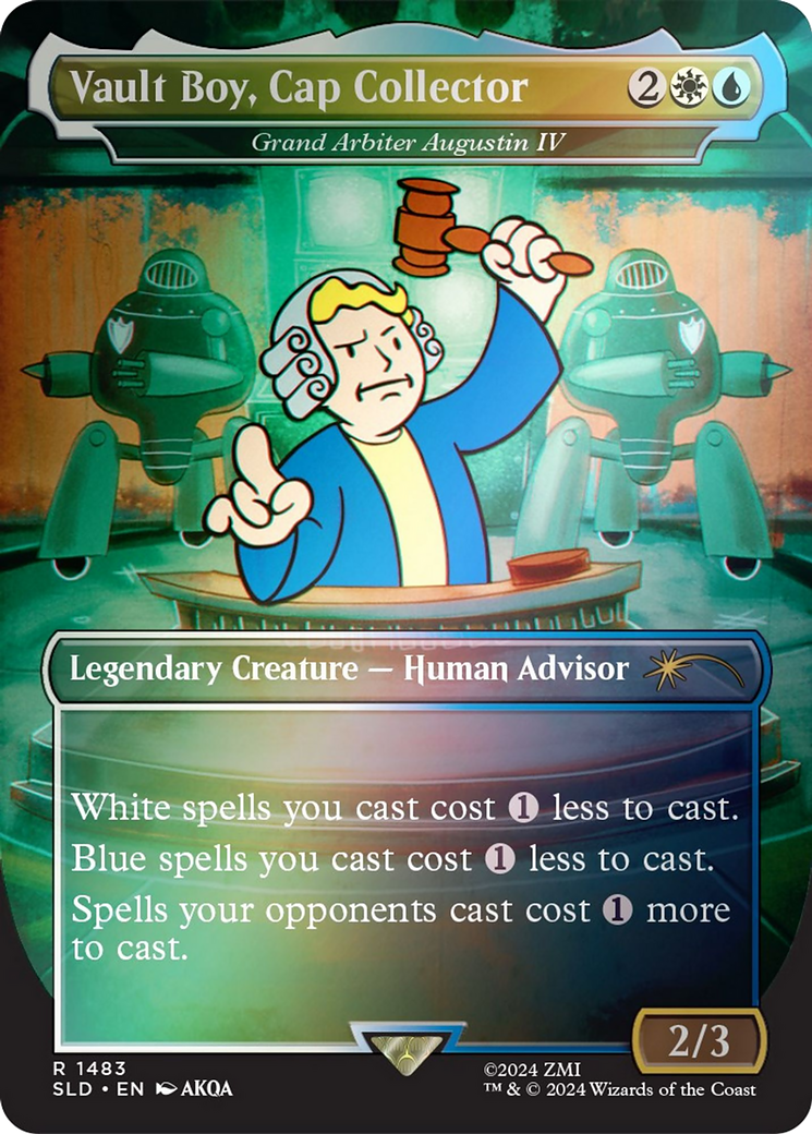 Image of Vault Boy, Cap Collector - Grand Arbiter Augustin IV (Rainbow Foil) (SLD-1483★) - Secret Lair Drop / Vault Boy, Cap Collector (Borderless) Foil