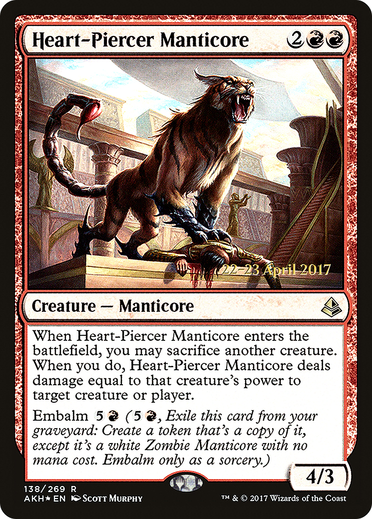 Image of Heart-Piercer Manticore (PRE-138S) - Amonkhet Promos Foil