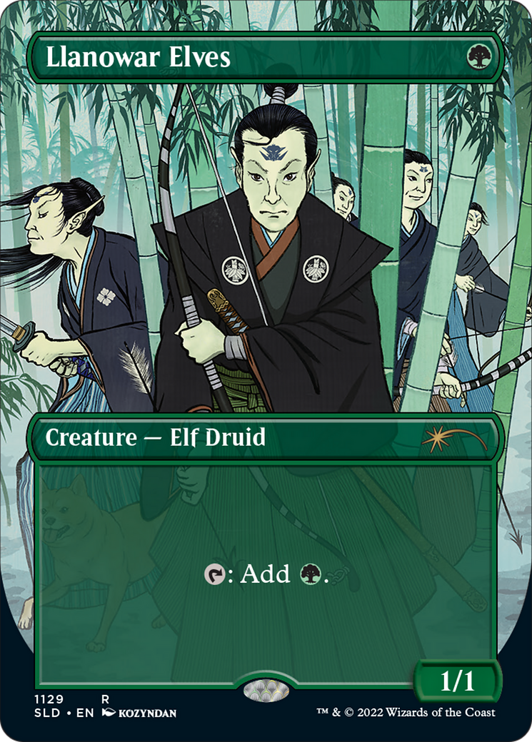 Image of Llanowar Elves (SLD-1129) - Secret Lair Drop (Borderless) Foil