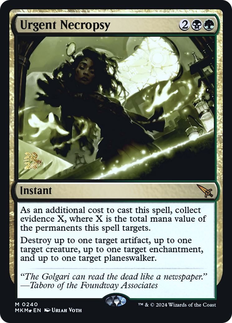 Image of Urgent Necropsy (PRE-240) - Murders at Karlov Manor Promos Foil
