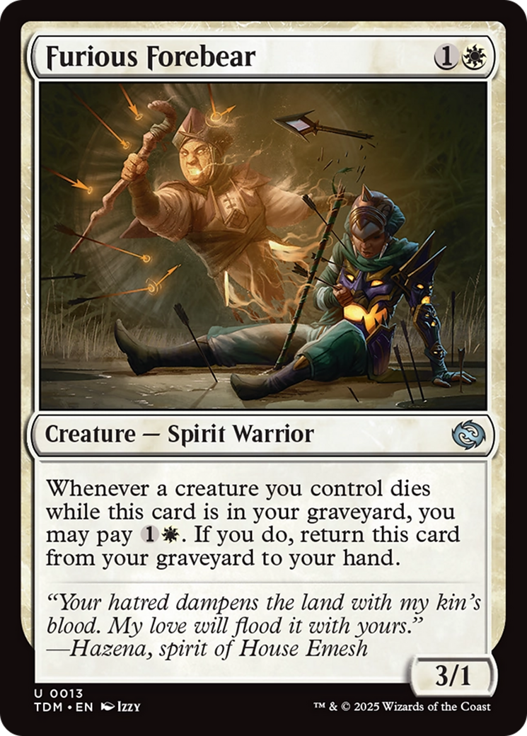 Image of Furious Forebear (TDM-013) - Tarkir: Dragonstorm Foil