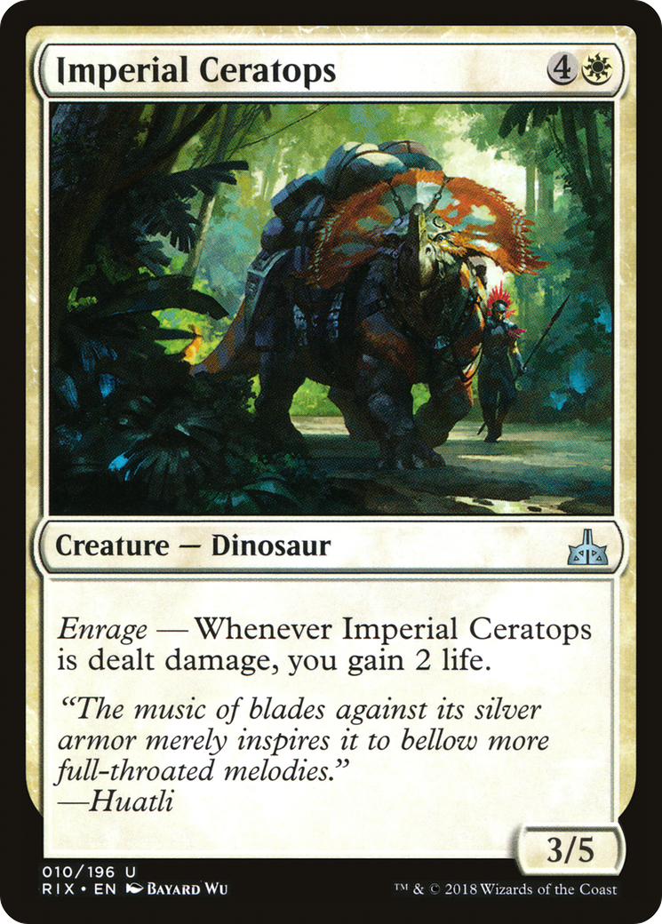 Image of Imperial Ceratops (RIX-010) - Rivals of Ixalan Foil