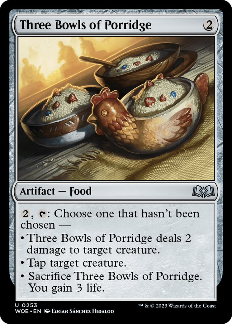 Image of Three Bowls of Porridge (WOE-253) - Wilds of Eldraine Foil