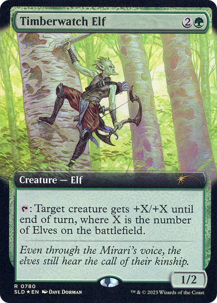 Image of Timberwatch Elf (Extended Art) (SLD-780) - Secret Lair Drop: (Extended Art) Foil