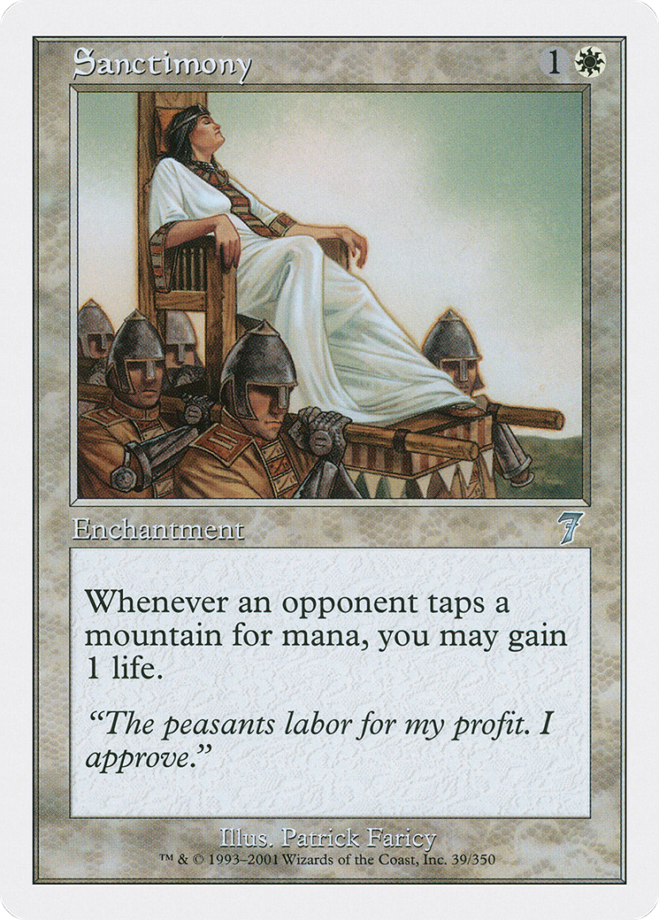 Image of Sanctimony (7ED-039) - 7th Edition Foil