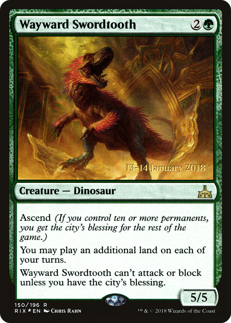 Image of Wayward Swordtooth (PRE-150S) - Rivals of Ixalan Promos Foil