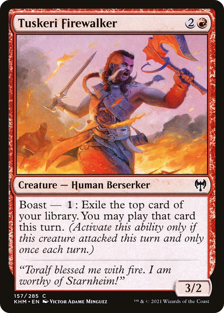 Image of Tuskeri Firewalker (KHM-157) - Kaldheim Foil