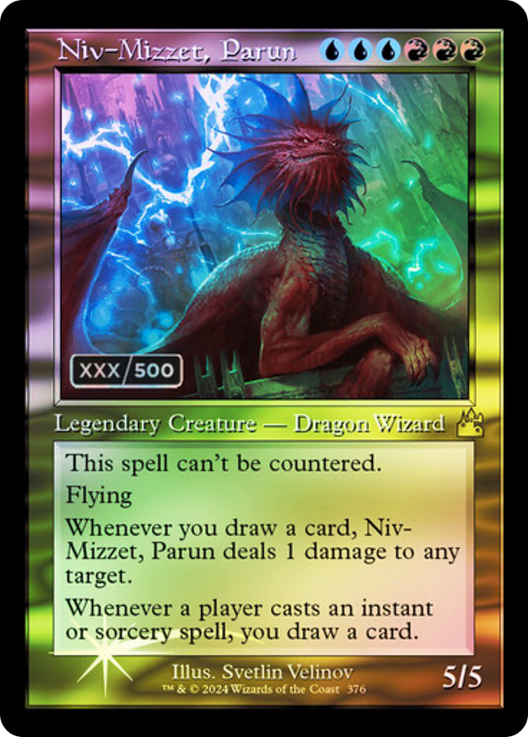 Image of Niv-Mizzet, Parun (Retro Frame) (Serial Numbered) (RVR-376) - Ravnica Remastered Foil