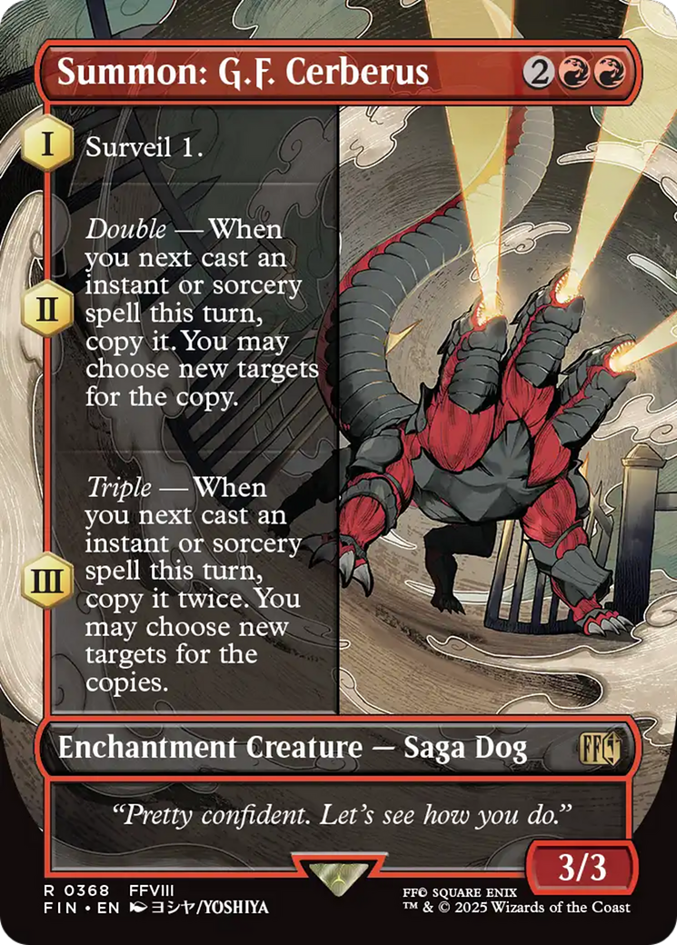 Image of Summon: G.F. Cerberus (Borderless) (FIN-368) - FINAL FANTASY: (enchantment) (Borderless)