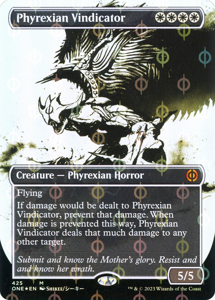 Image of Phyrexian Vindicator (Showcase) (Step-and-Compleat Foil) (ONE-425) - Phyrexia: All Will Be One: (Showcase) (Borderless) Foil