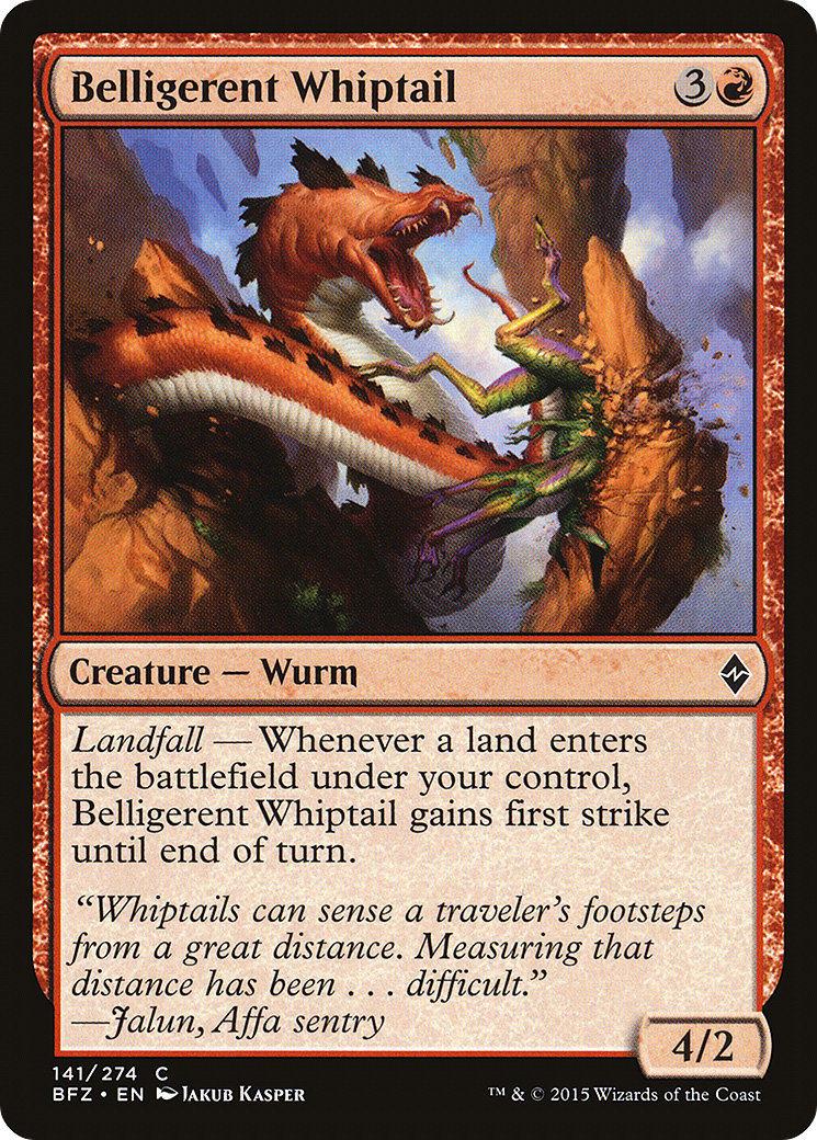 Image of Belligerent Whiptail (BFZ-141) - Battle for Zendikar