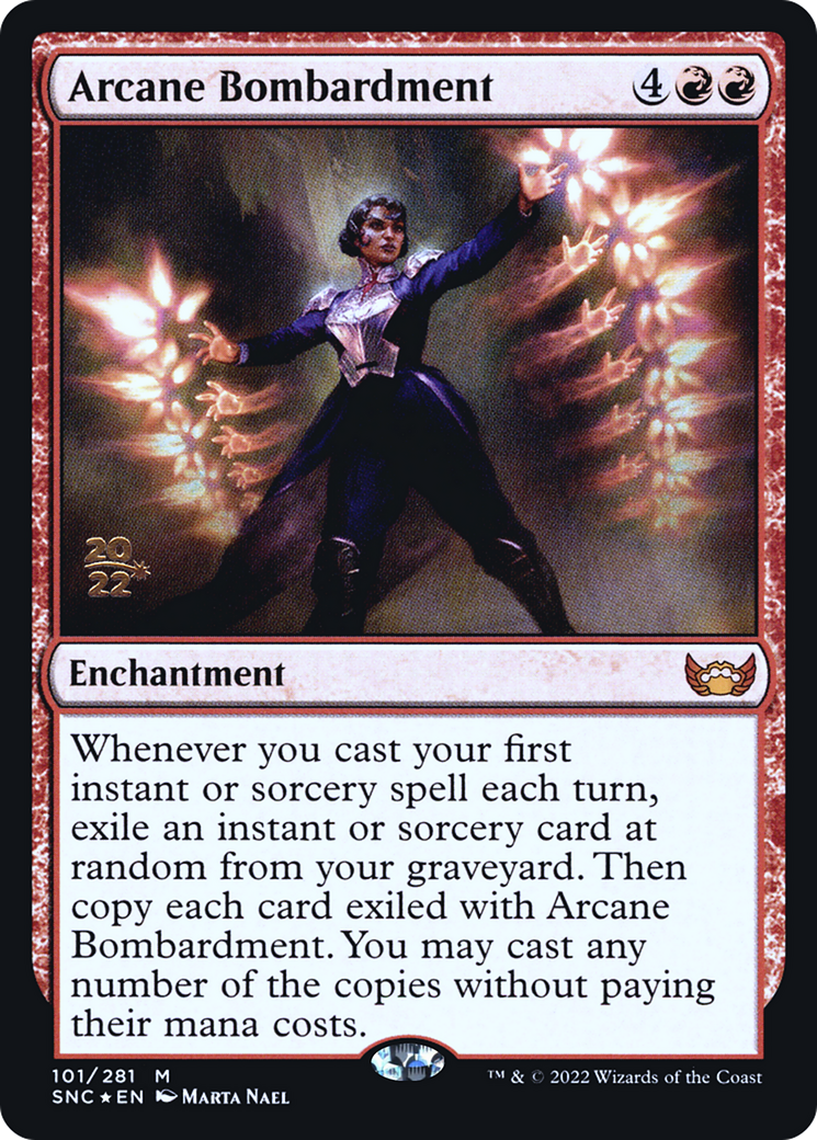 Image of Arcane Bombardment (PRE-101) - Streets of New Capenna Promos Foil
