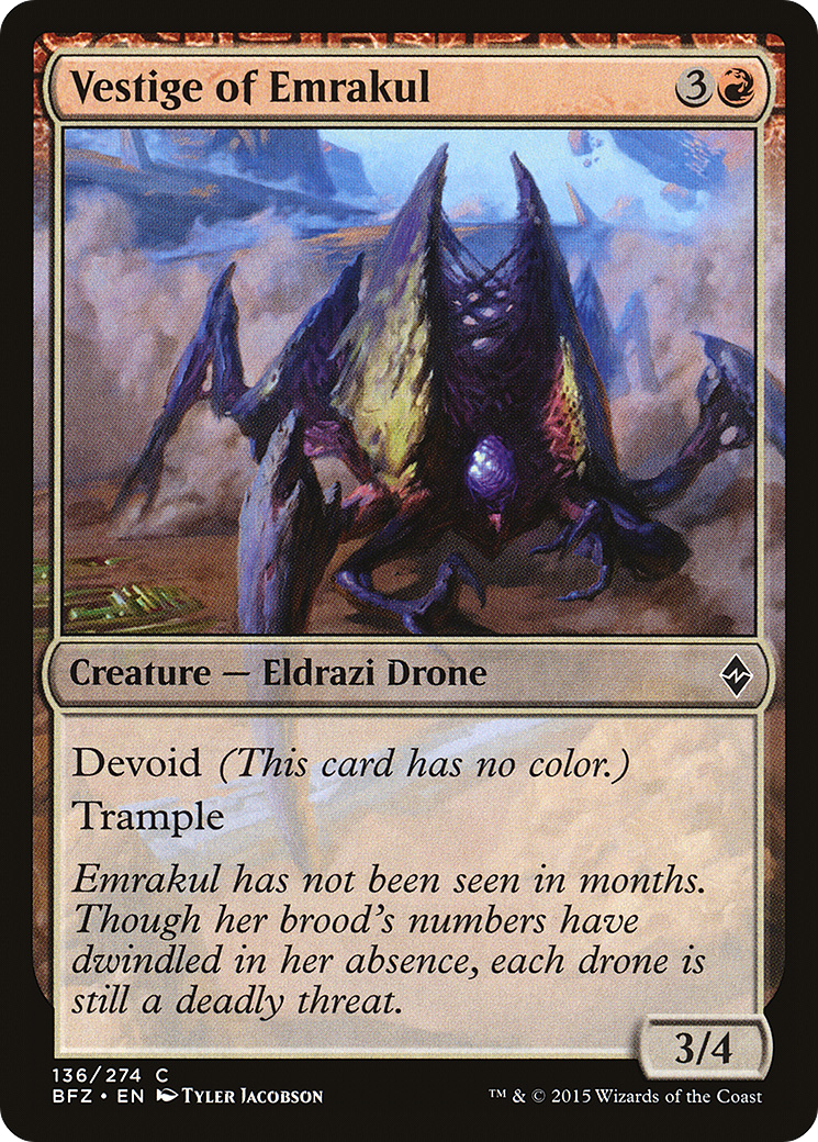 Image of Vestige of Emrakul (BFZ-136) - Battle for Zendikar: (devoid)