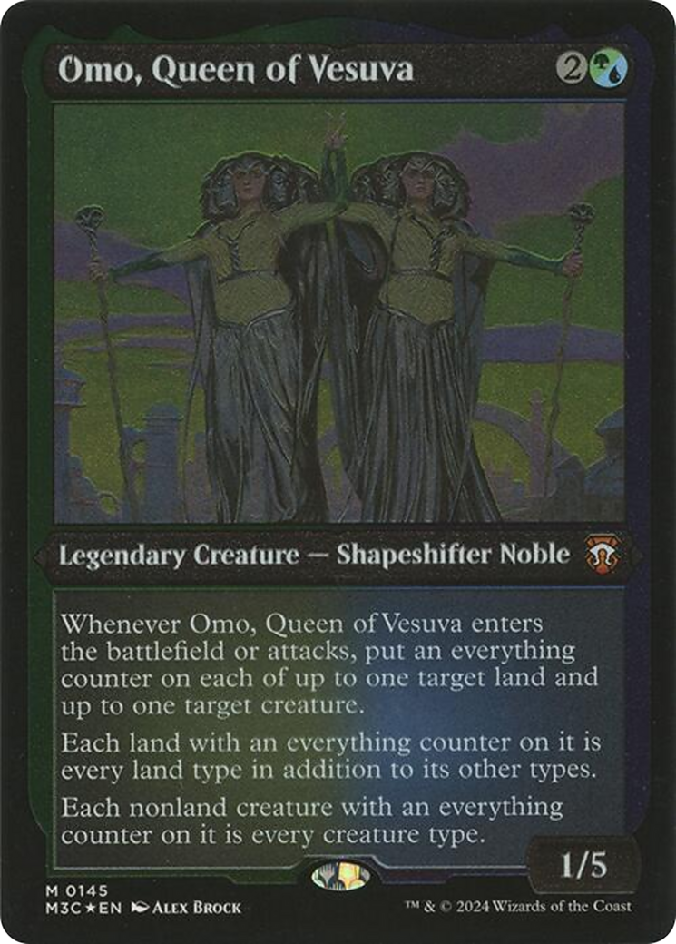 Image of Omo, Queen of Vesuva (Display Commander) - Thick Stock (M3C-145) - Modern Horizons 3 Commander Foil