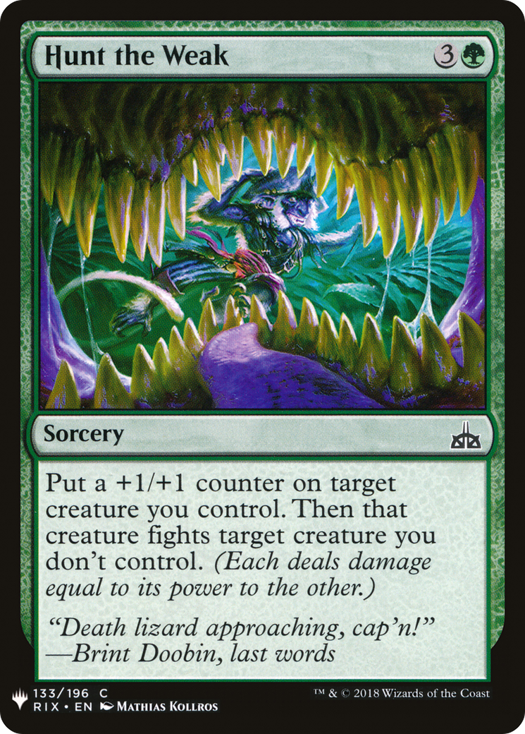 Image of Hunt the Weak (LIST-RIX-133) - The List
