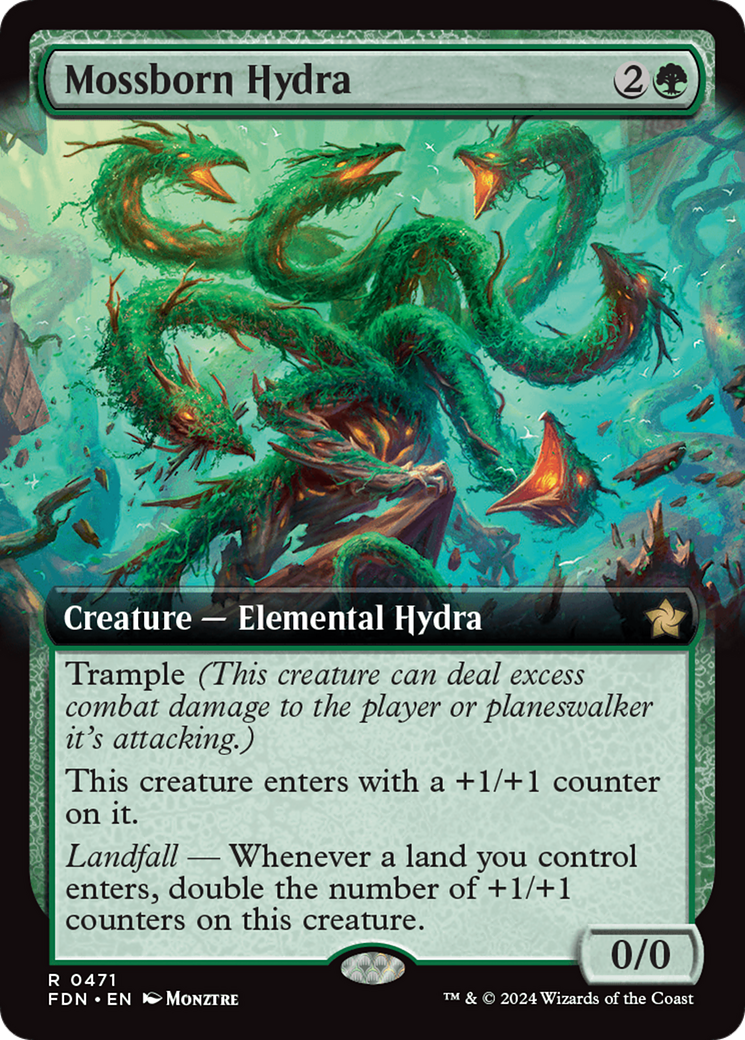 Image of Mossborn Hydra (Extended Art) (FDN-471) - Foundations: (Extended Art) Foil