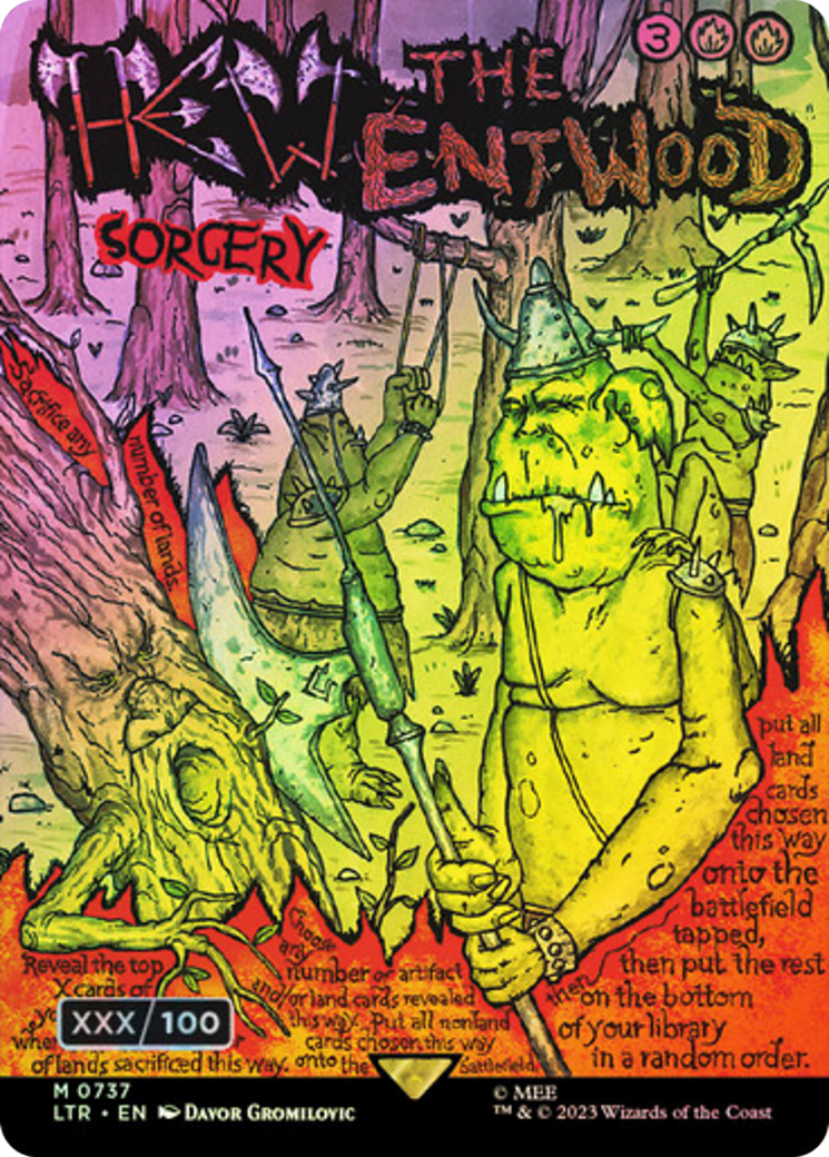 Image of Hew the Entwood (Borderless Poster) (Serial Numbered) (LTR-737) - The Lord of the Rings: Tales of Middle-earth (Borderless) Foil