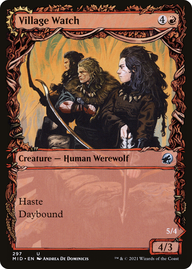 Image of Village Watch (Showcase) (MID-297) - Innistrad: Midnight Hunt: (Showcase, Double Faced Transform)