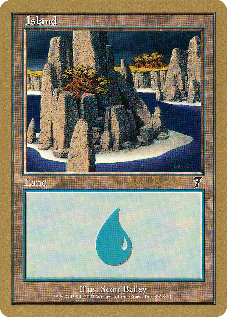 Image of Island (332) - 2001 Alex Borteh (7ED) (WCD-) - World Championship Decks 2001