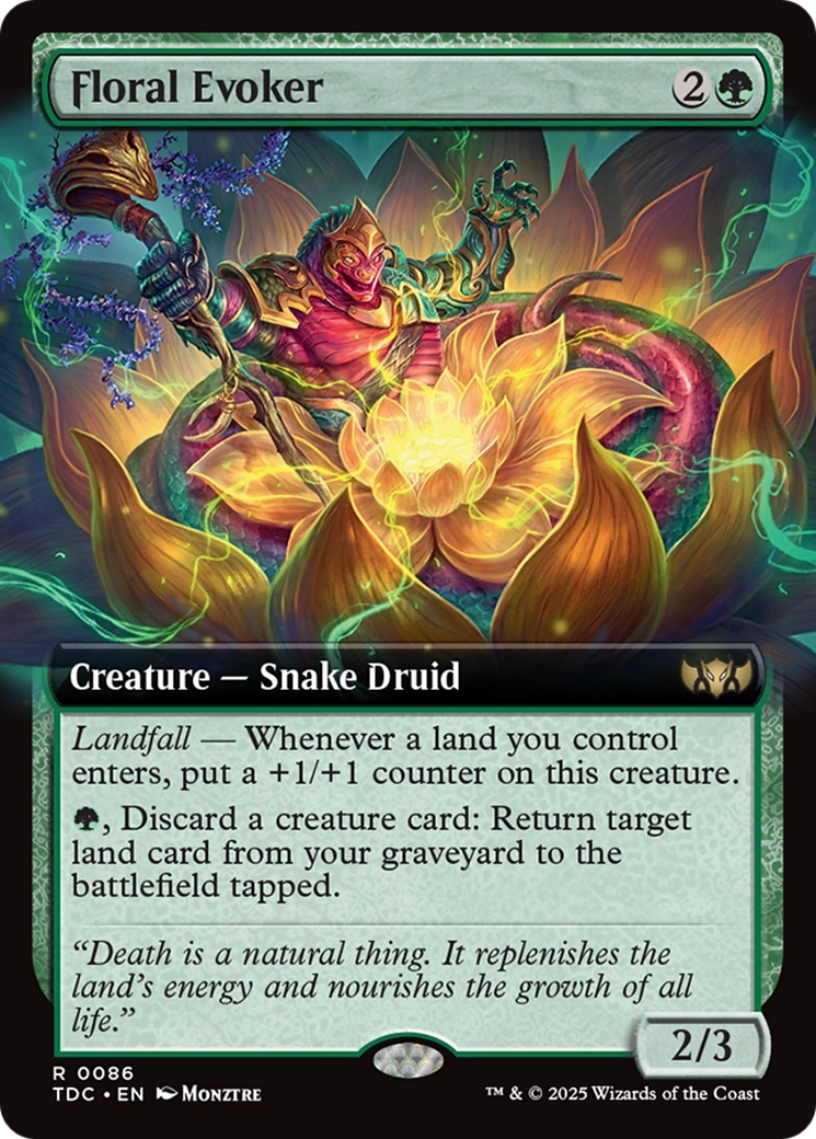 Image of Floral Evoker (Extended Art) (TDC-086) - Commander: Tarkir: Dragonstorm: (Extended Art)