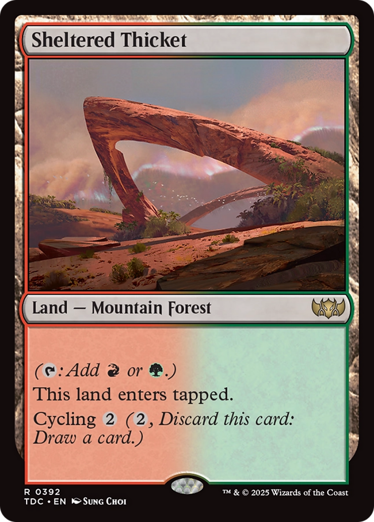 Image of Sheltered Thicket (TDC-392) - Commander: Tarkir: Dragonstorm