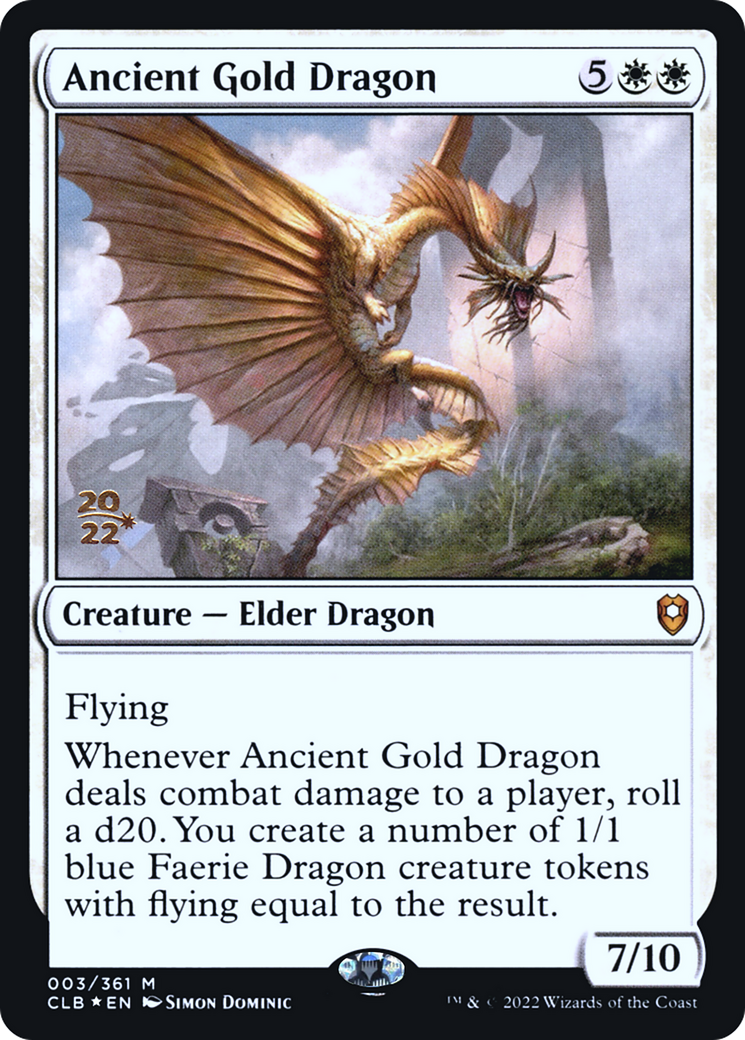 Image of Ancient Gold Dragon (PRE-003) - Battle for Baldur's Gate Promos Foil