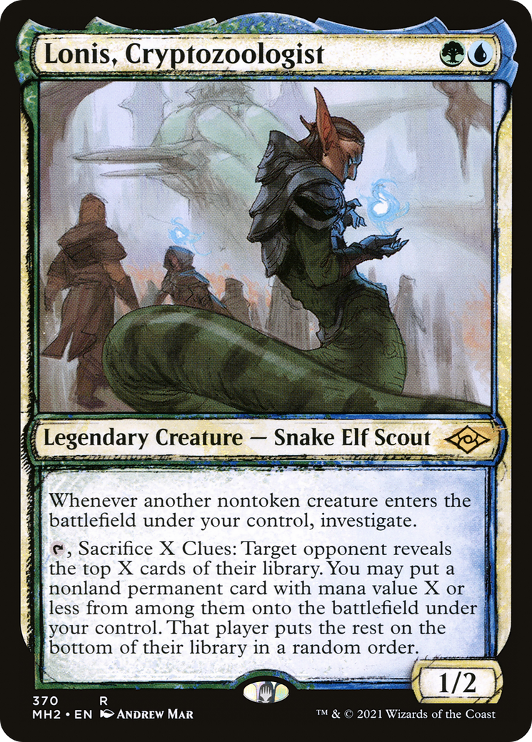 Image of Lonis, Cryptozoologist (Showcase) (MH2-370) - Modern Horizons 2: (Showcase) Foil