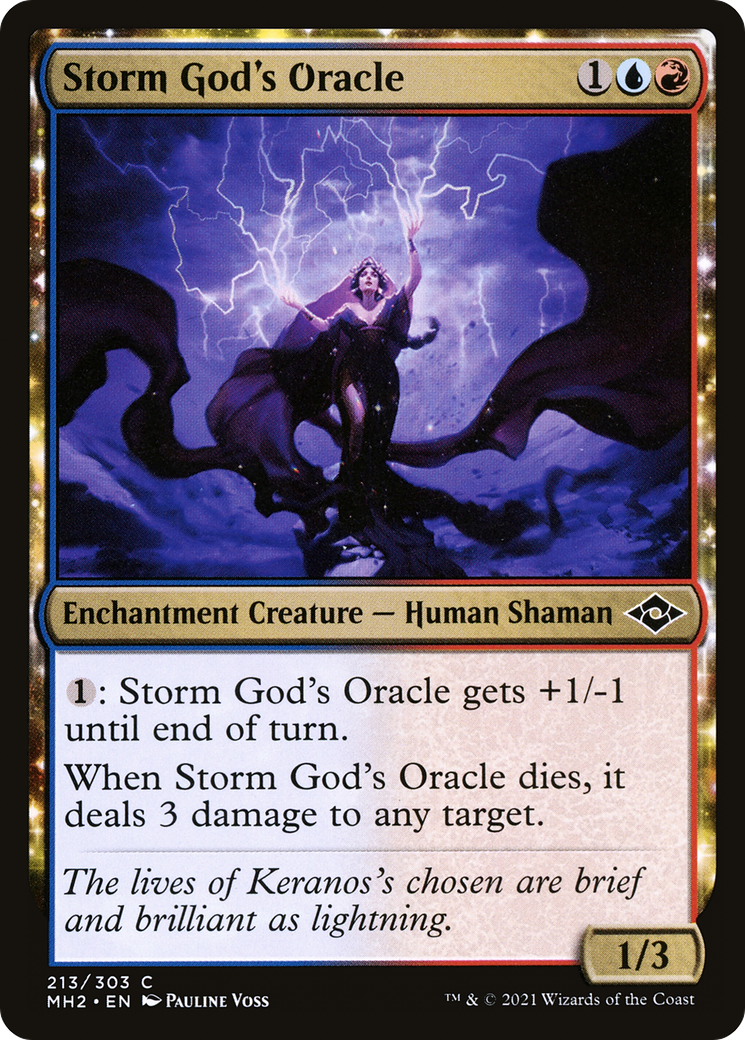 Image of Storm God's Oracle (MH2-213) - Modern Horizons 2: (enchantment) Foil