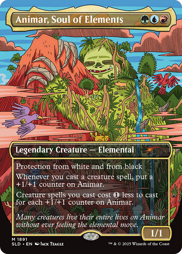 Image of Animar, Soul of Elements (Rainbow Foil) (SLD-1891) - Secret Lair Drop (Borderless) Foil