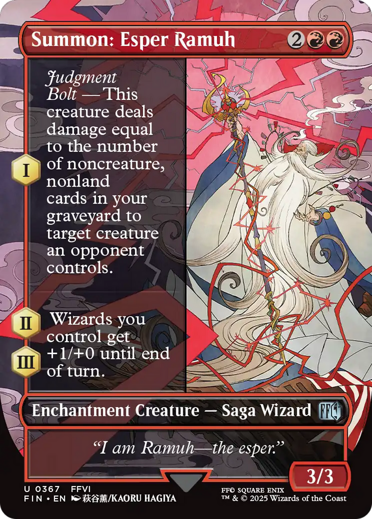 Image of Summon: Esper Ramuh (Borderless) (FIN-367) - FINAL FANTASY: (enchantment) (Borderless)