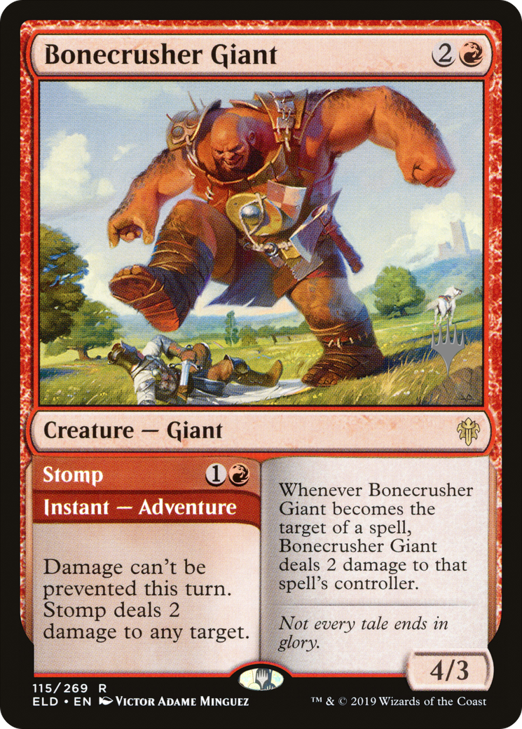 Image of Bonecrusher Giant (PPELD-115P) - Throne of Eldraine Promos Foil
