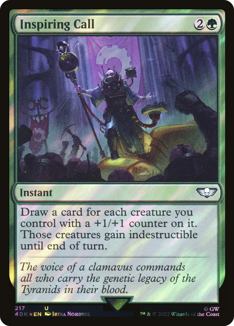 Image of Inspiring Call (Surge Foil) (40K-217) - Warhammer 40,000 Commander Foil