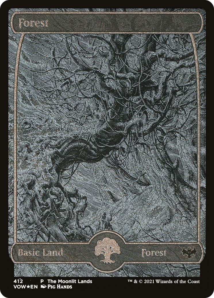 Image of Forest (VOW-412) - Innistrad: Crimson Vow Etched Foil