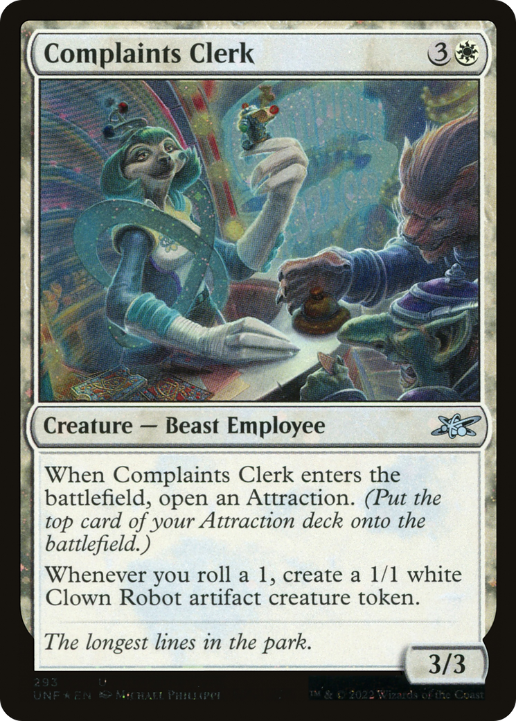 Image of Complaints Clerk (Galaxy Foil) (UNF-293) - Unfinity Foil