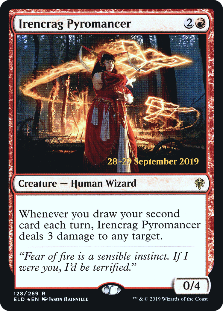 Image of Irencrag Pyromancer (PRE-128S) - Throne of Eldraine Promos Foil
