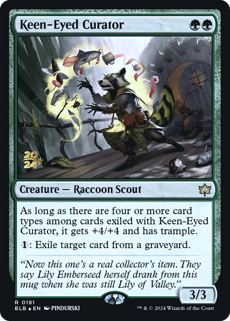 Image of Keen-Eyed Curator (PRE-181) - Bloomburrow Promos Foil
