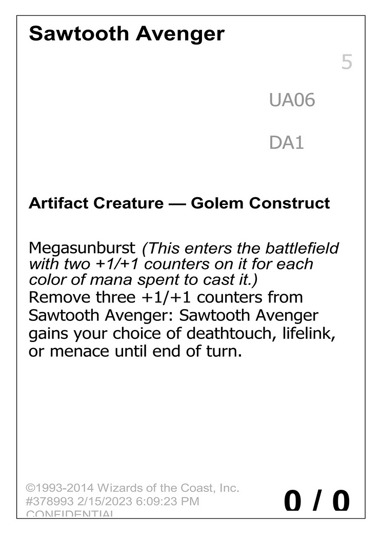 Image of Sawtooth Avenger (UNK-UA06B) - Unknown Event