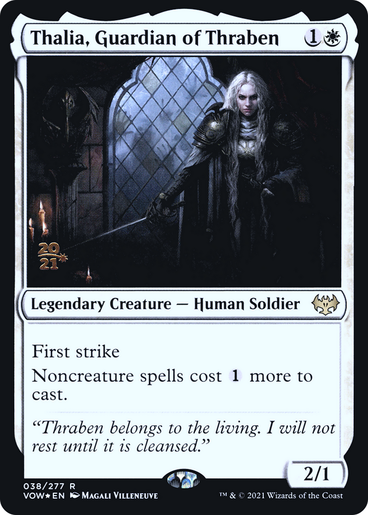 Image of Thalia, Guardian of Thraben (PRE-038) - Innistrad: Crimson Vow Promos Foil