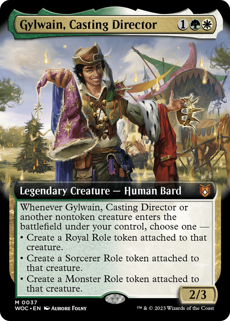 Image of Gylwain, Casting Director (Extended Art) (WOC-037) - Wilds of Eldraine Commander: (Extended Art)