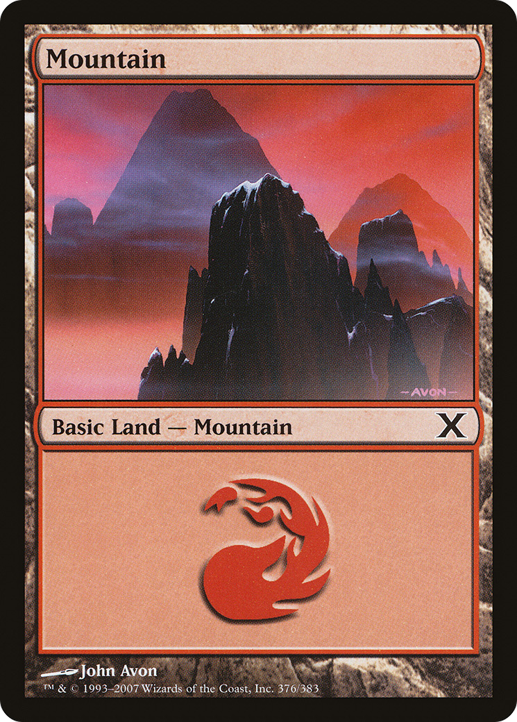 Image of Mountain (376) (10E-376) - Tenth Edition Foil