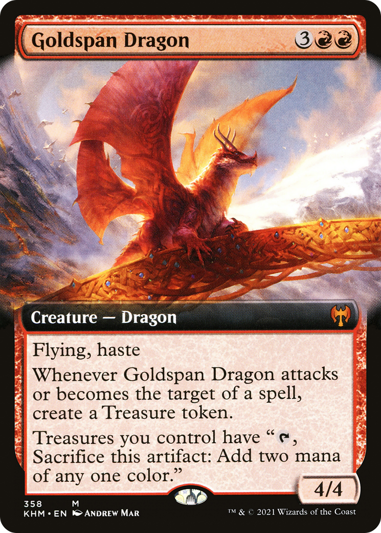 Image of Goldspan Dragon (Extended Art) (KHM-358) - Kaldheim: (Extended Art) Foil