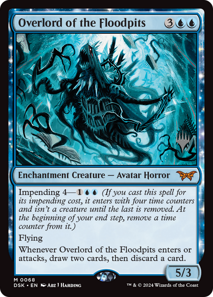 Image of Overlord of the Floodpits (PPDSK-068) - Duskmourn: House of Horror Promos: (enchantment) Foil
