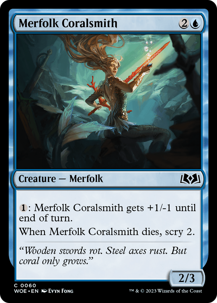 Image of Merfolk Coralsmith (WOE-060) - Wilds of Eldraine Foil