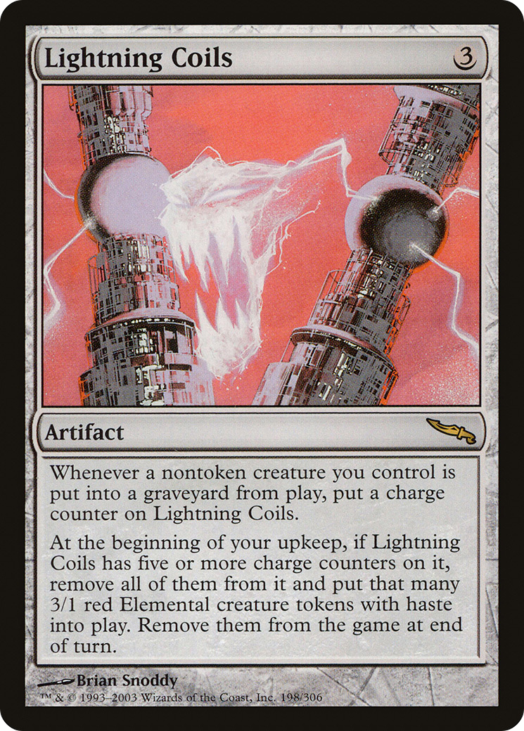 Image of Lightning Coils (MRD-198) - Mirrodin Foil