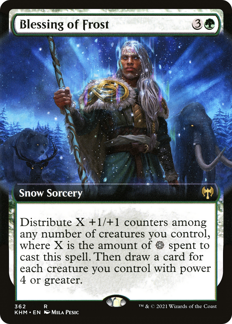 Image of Blessing of Frost (Extended Art) (KHM-362) - Kaldheim: (Extended Art, snow) Foil