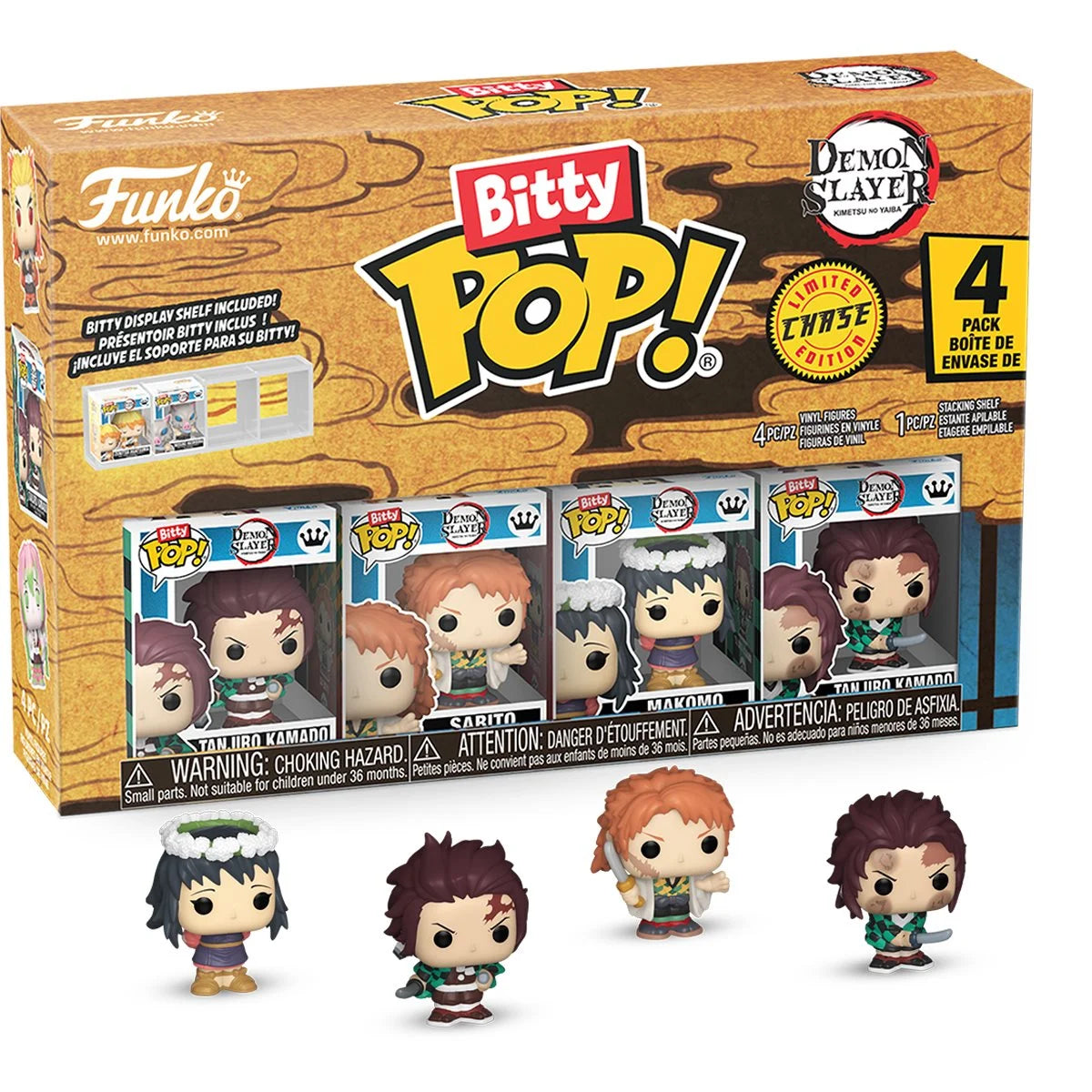 Image of Demon Slayer Tanjiro Kamado Funko Bitty Pop! Mini-Figure 4-Pack - Specialty