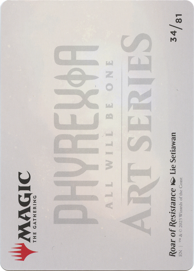Image of Roar of Resistance // Roar of Resistance (AONE-034) - Phyrexia: All Will Be One Art Series (Borderless) Foil