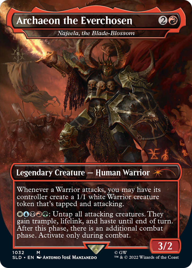 Image of Archaeon the Everchosen - Najeela, the Blade-Blossom (Borderless) (SLD-1032) - Secret Lair Drop / Archaeon the Everchosen (Borderless)