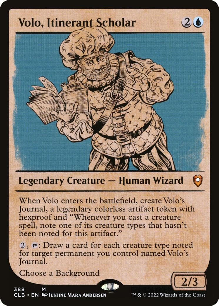 Image of Volo, Itinerant Scholar (Showcase) (CLB-388) - Commander Legends: Battle for Baldur's Gate: (Showcase) Foil